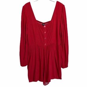 Express Red Polka Dot Long Sleeve Romper